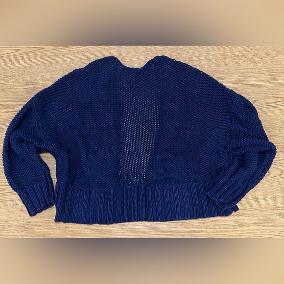 Aerie Cropped Navy Blue Cardigan - Picture 2 of 5